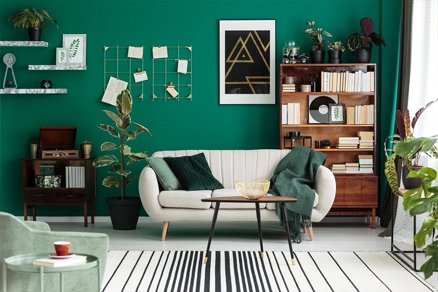 بررسی ده ایده جذاب برای طراحی دکوراسیون خانه با رنگ سبز درباری